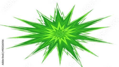 Green starburst explosion graphic