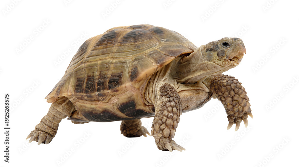 Obraz premium a russian tortoise captured in a png format with a transparent background, allowing for versatile integration into various graphic designs and digital projects.