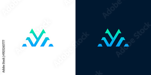 Abstract letter M logo design, modern and dynamic corporate identity