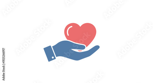 Hand holding a heart symbolizing care and compassion.