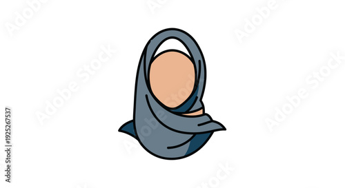 Illustration of a woman wearing a hijab or headscarf.