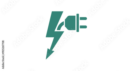Electricity symbol with plug and lightning bolt icon.