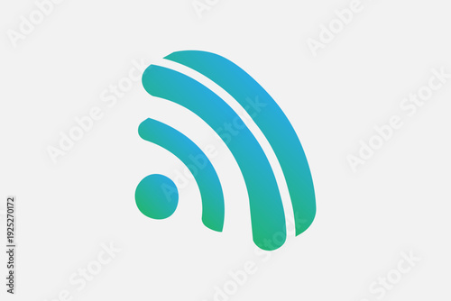 A multidimensional Wi-Fi or RSS signal icon featuring a small dot and three expanding curved bands.