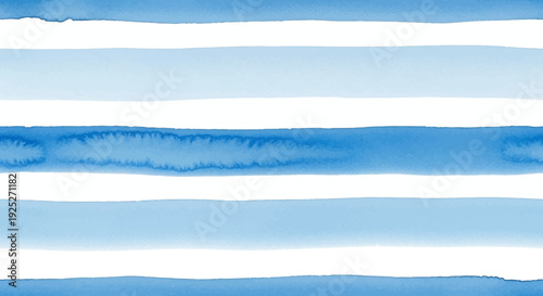Abstract blue and white watercolor stripes pattern.