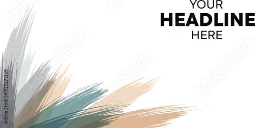 A modern abstract design with colorful brush strokes on a white background for a business presentation