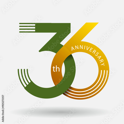 Vector abstract, 36th anniversary symbol