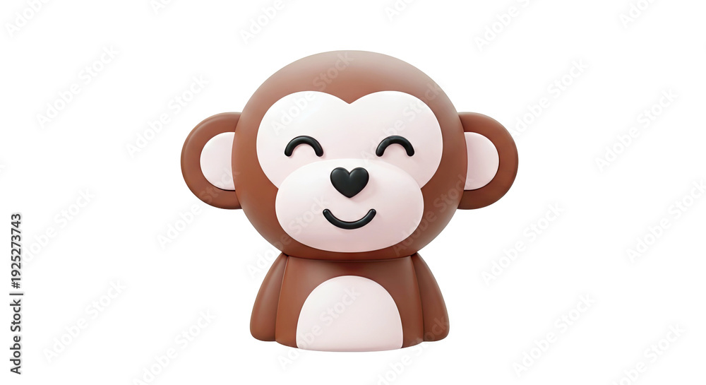 Naklejka premium Cute Cartoon Monkey Character