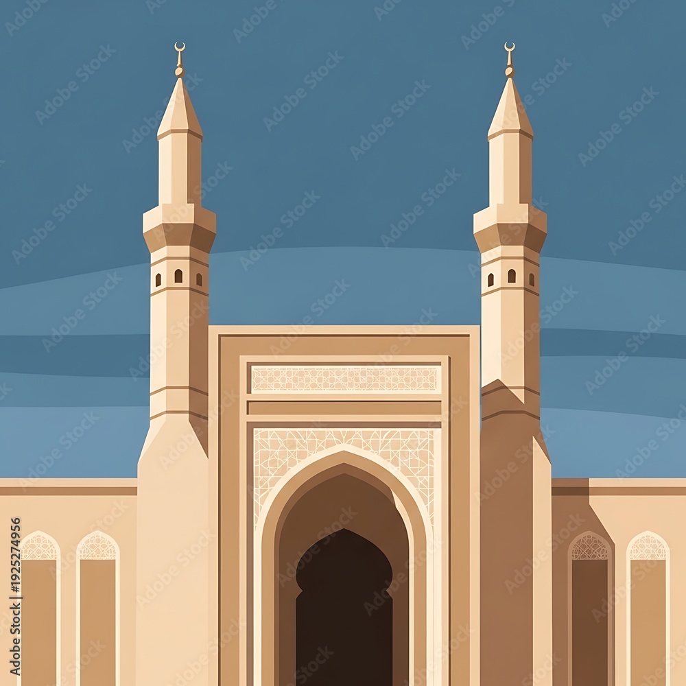 Obraz premium Illustration of a mosque architecture.