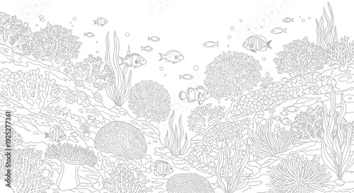Vibrant underwater scene with coral and fish