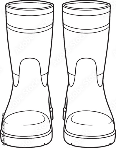 Work Boots Line Art Icon