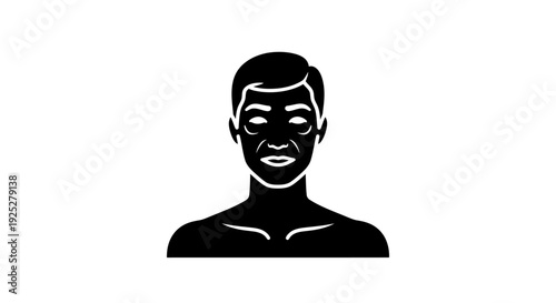 Black Silhouette of a Mans Portrait.