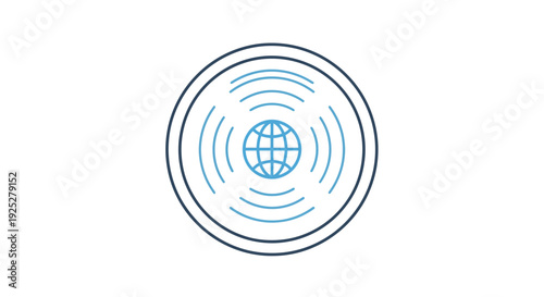 Global network signal transmission illustration.