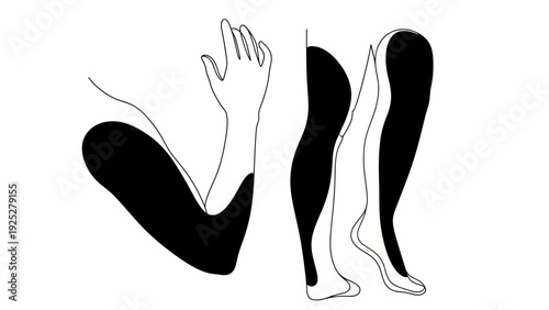 Black Stockings and Legs Illustration.