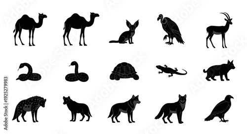 Collection of Various Animal Silhouettes.