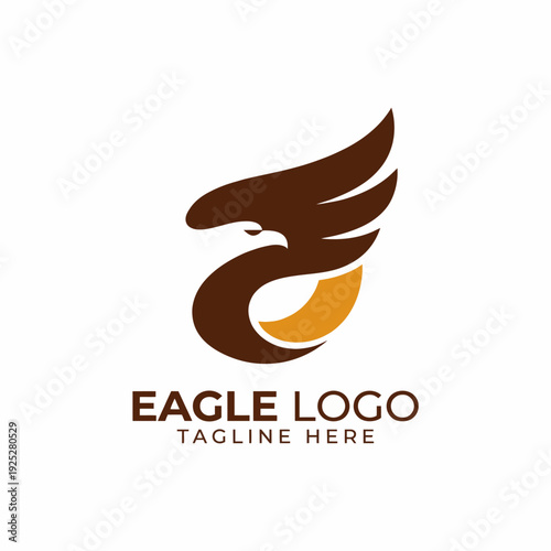 This logo image features a stylized eagle in a dynamic pose, ideal for showcasing strength and freedom, perfect for corporate branding and personal identity projects.