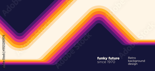 Striped abstraction in a retro technology style with colorful elements. Vector illustration.