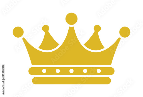 Vector gold crown icon with a  for royalty or luxury branding purposes