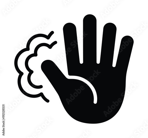 Vector of a hand with a puff of smoke coming from the index finger