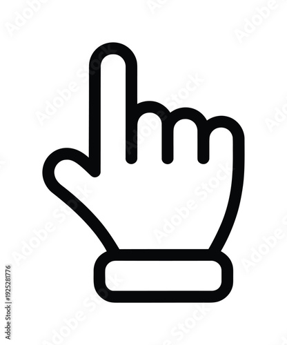 Vector of a hand with the index finger pointing upwards in a strict gesture