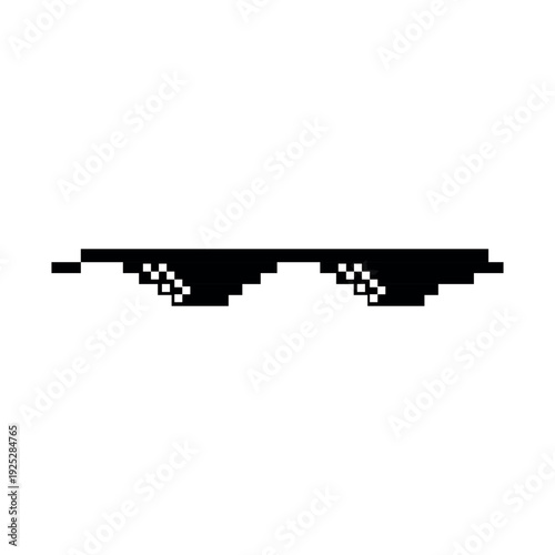 Glasses Shades Thug Life Gangster Cool Deal With It Viral Meme 8 Bit Pixelated Pixel Art No Transparent Background Vector EPS PNG Clip Art