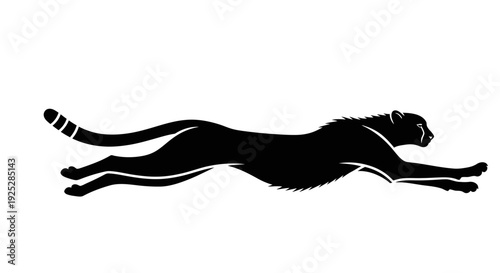 Black Panther Running Silhouette Illustration.