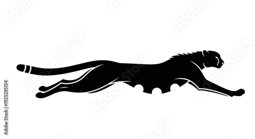Black Panther Silhouette Running Wild Animal.