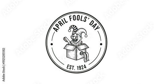 April Fools Day Jester Emerging from Box.