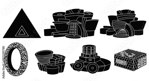 Geometric Shapes and Abstract 3D Objects.