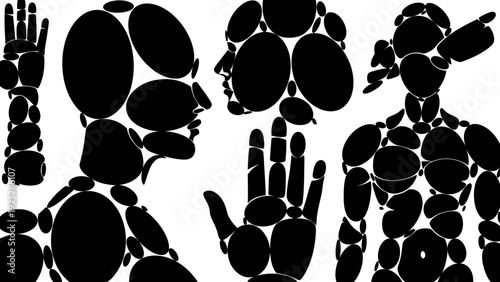 Human Figures Formed by Black Silhouettes.