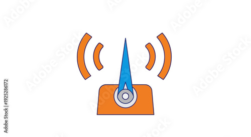 Wireless router emitting signal waves.