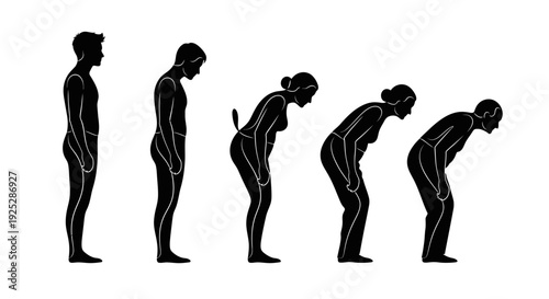 Human Silhouettes Showing Various Postures.