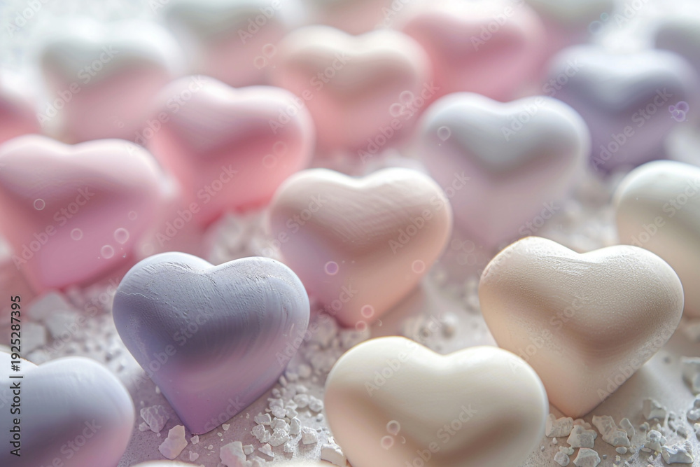 Obraz premium Ethereal Valentine Hearts in Pale Pink and Creamy White