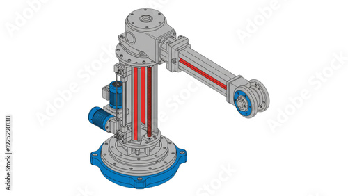 Industrial Pneumatic Cylinder with Internal Components Highlighted – Linear Actuator Engineering Structure