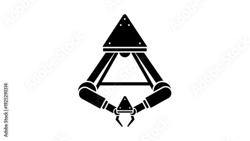 Delta Robot Silhouette – Parallel Pick and Place Industrial Automation Black Icon