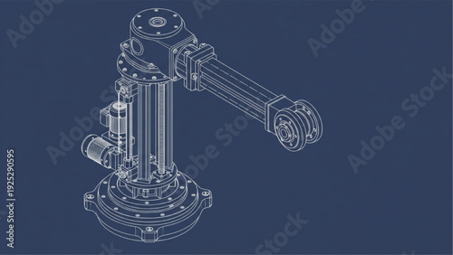 Industrial Pneumatic Cylinder Blueprint – Linear Actuator Engineering Technical Plan