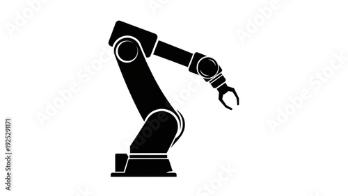 ✅ Title

Industrial Articulated Robot Arm Silhouette – 6 Axis Automation Black Vector Icon