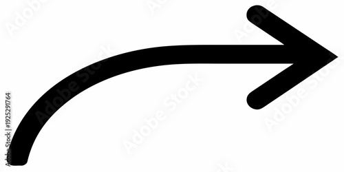 Simple black arrow pointing to the right with a curved shaft