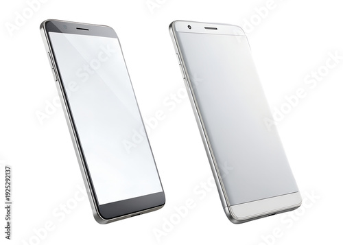 Modern Smartphone Mockup with Blank Screen Isolated on Transparent Background