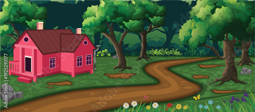 One House with deep forest