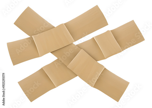 Set of Adhesive Masking Tape Strips Isolated on Transparent Background