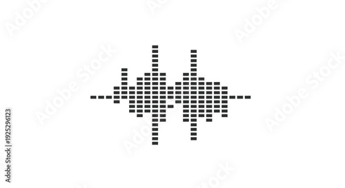 Black Sound Wave Equalizer Icon on Isolated White Background