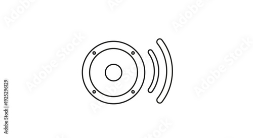 Speaker Icon with Radiating Sound Waves on Isolated White Background