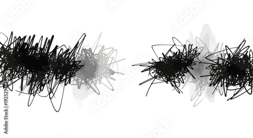 Wallpaper Mural abstract scribble art, black and white brushstrokes Torontodigital.ca