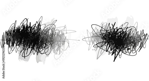 Wallpaper Mural abstract scribble art, black and gray brushstrokes on white Torontodigital.ca