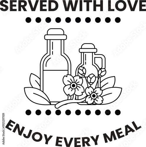 A bottle of olive oil is next to a bottle of balsamic vinegar