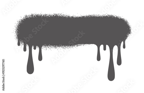 Dark grey spray paint graffiti banner with dripping effect