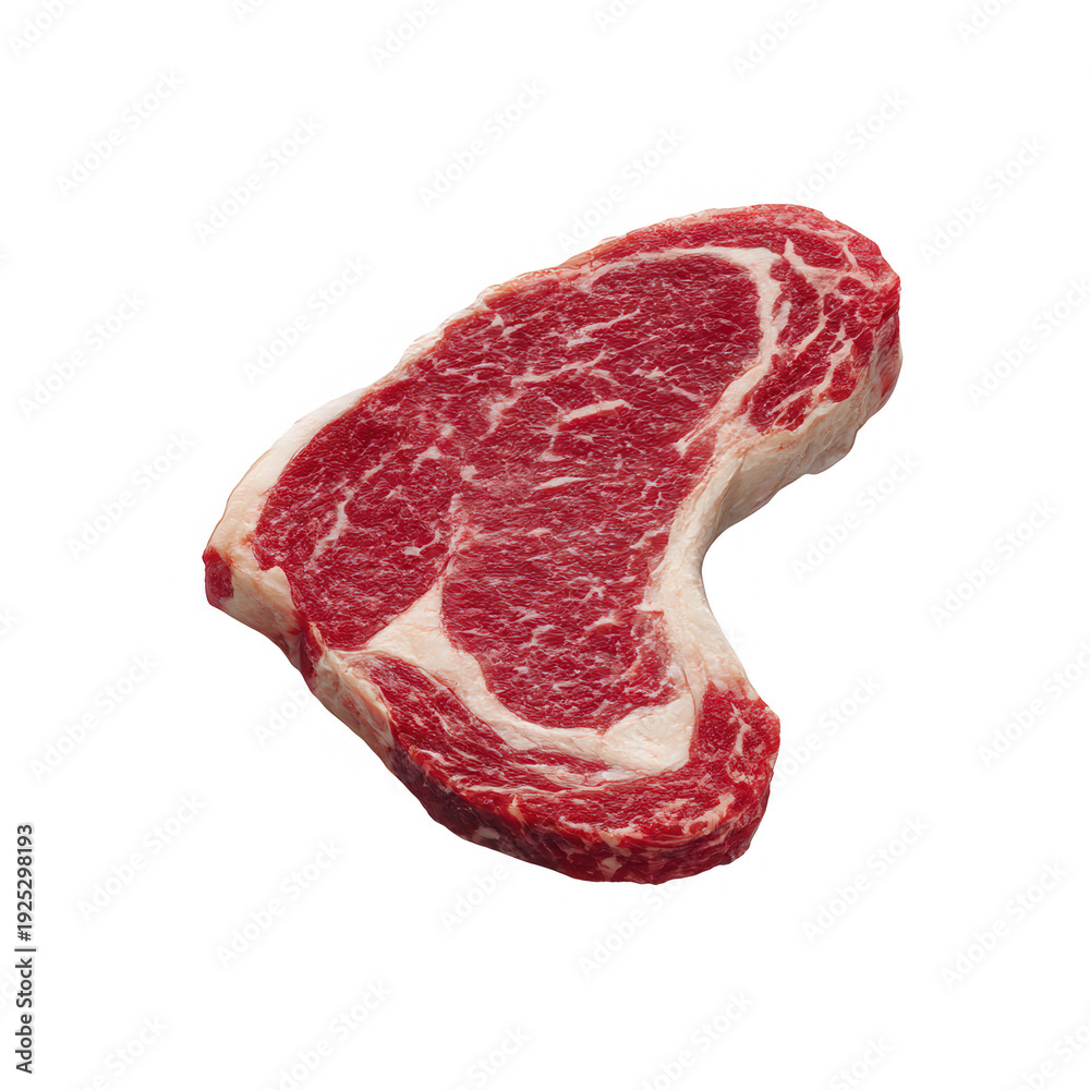 Fototapeta premium Raw ribeye steak isolated on transparent background