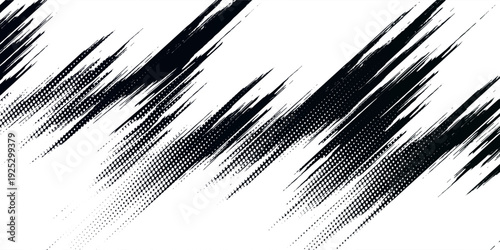 Glitch distorted grunge layer . Noise destroyed texture . Trendy defect error shapes . Overlay grunge texture . Distressed effect .Vector shapes with a halftone dots screen print texture.