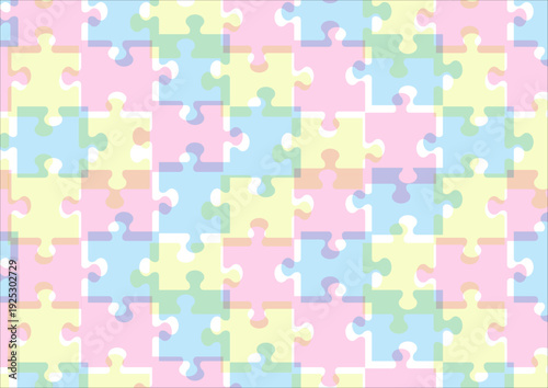 カラフルなジグソーパズルのシームレスパターン