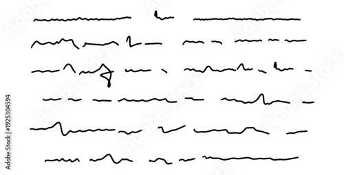 Doodle illustration handwriting illegible text. Vector simple poetic work written by a pen. Sweeping hand drawn